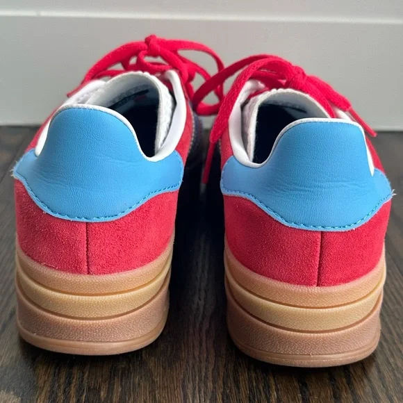 Adidas Originals Gazelle Bold Women's Sneaker in Active Pink/Gum/Blue Size 8 - Picture 9 of 14